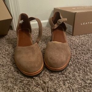 BNIB Portland Leather Heeled Mary Jane - Taupe